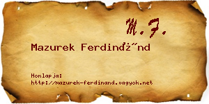 Mazurek Ferdinánd névjegykártya